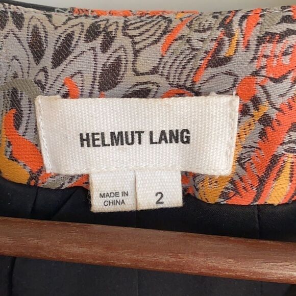 Helmut Lang Womens Leather Jacket With Fabric Trim - Picture 3 of 5